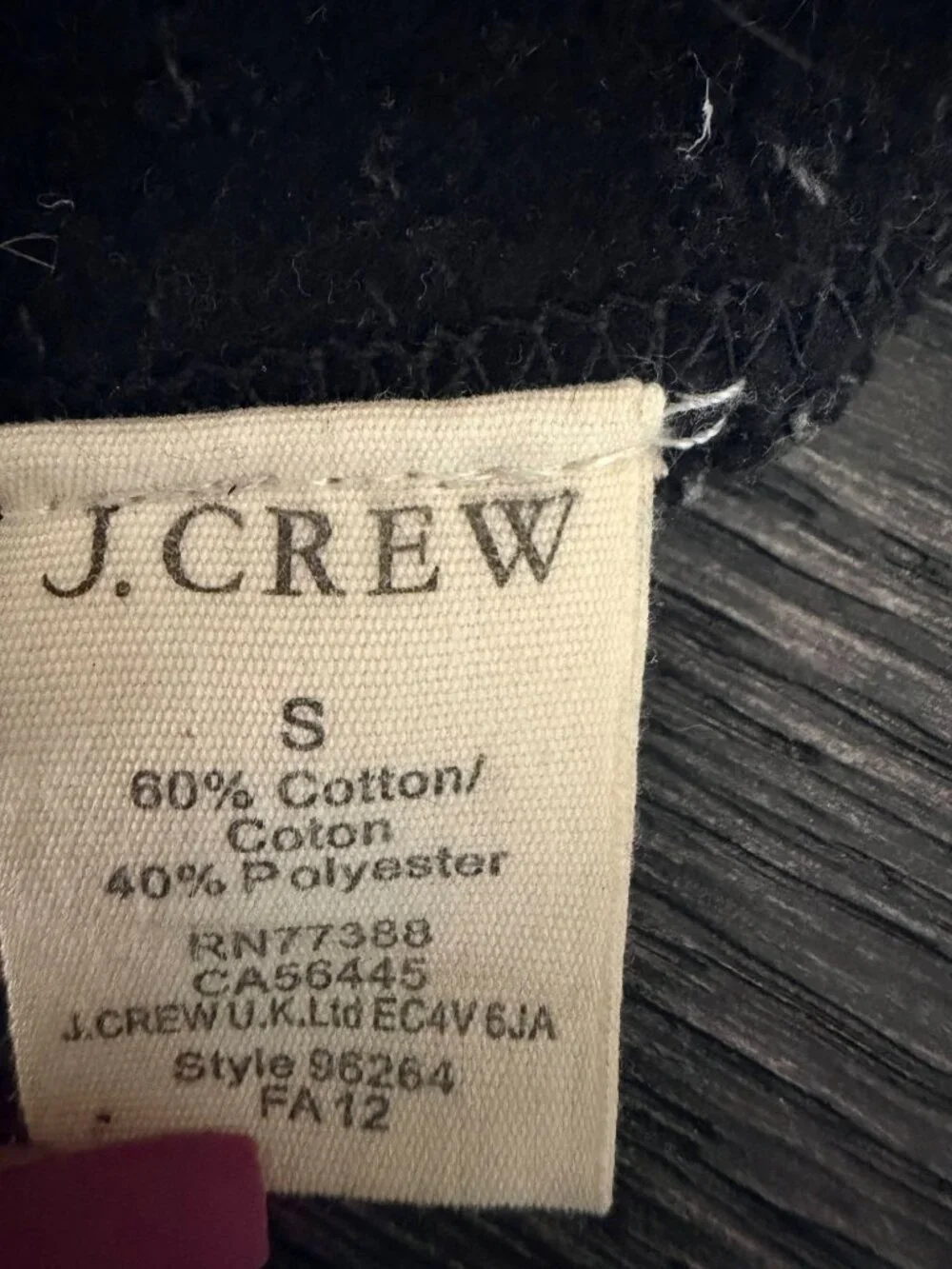 J. Crew Fleece Shawl Cardigan Black Heather Gray Small #A3101